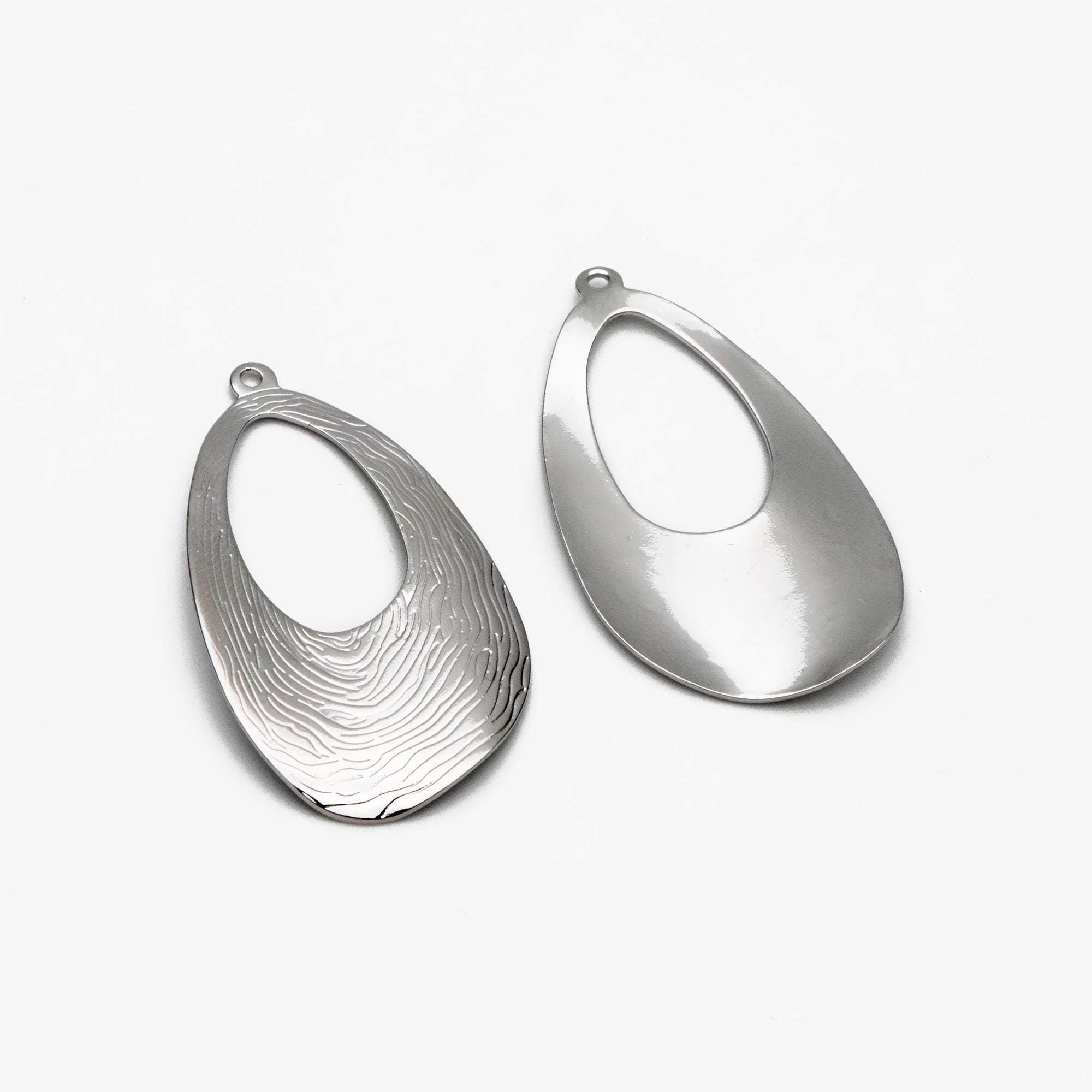 10pcs Gold/ Silver Tone Teardrop Charms 39x22mm, Gold/ Rhodium plated Brass Geometric Pendants (GB-1404-G)